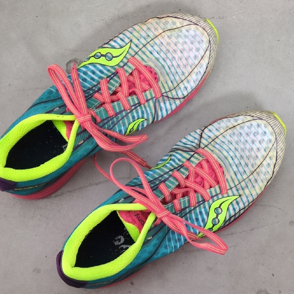Saucony Women's Colorful Neon Lightweight Running Shoes Size 10